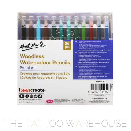 Premium Woodless Watercolour Pencils 24pc